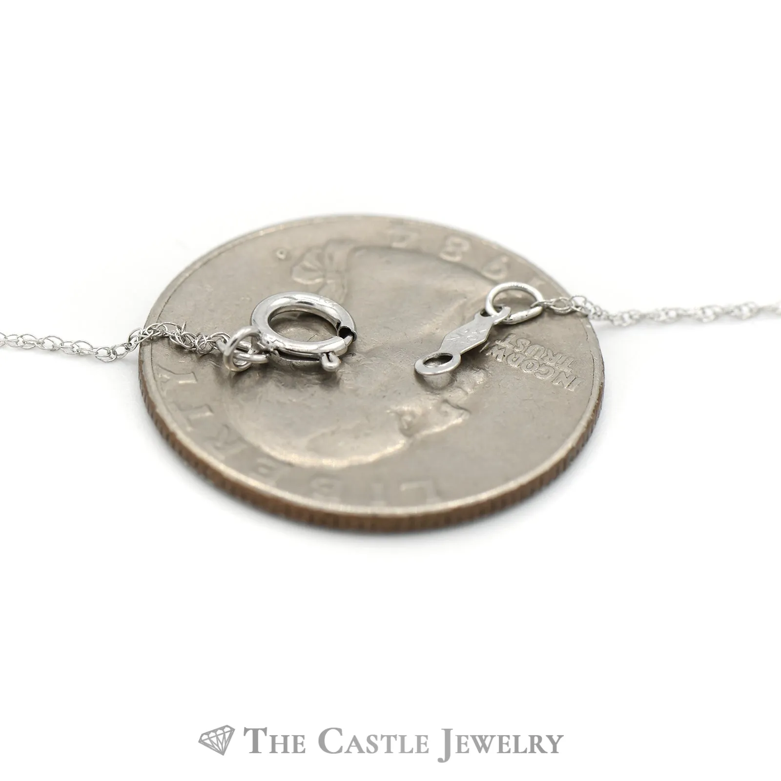 18" Infinity Pendant Necklace with Diamond Cluster Accent in 10KT