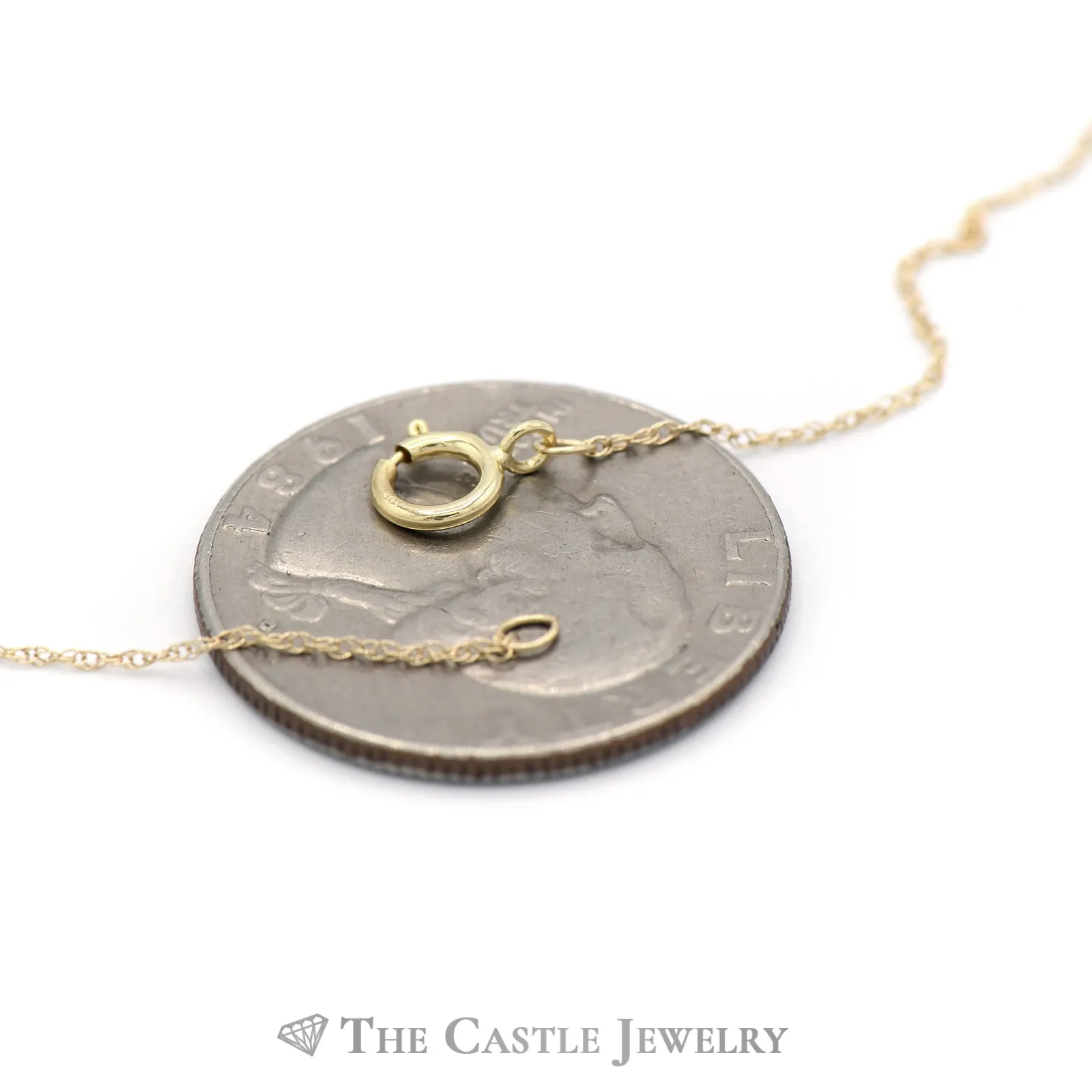18" Infinity Pendant Necklace with Diamond Cluster Accent in 10KT