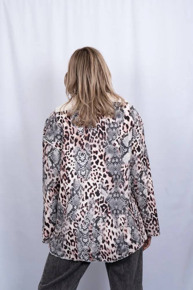Animal print jacket with faux fur lining | MOLLY COAT