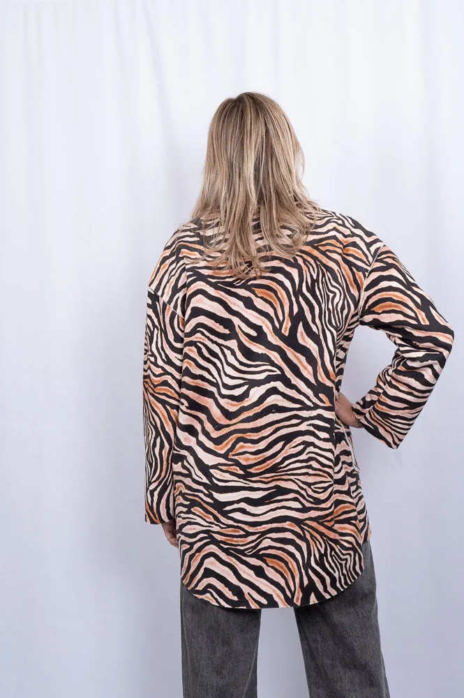 Animal print jacket with faux fur lining | MOLLY COAT