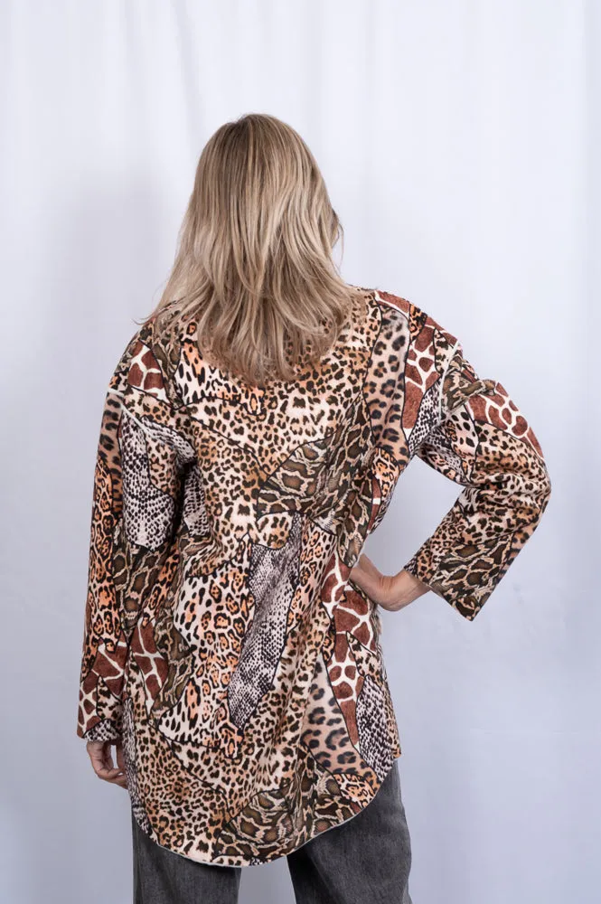 Animal print jacket with faux fur lining | MOLLY COAT