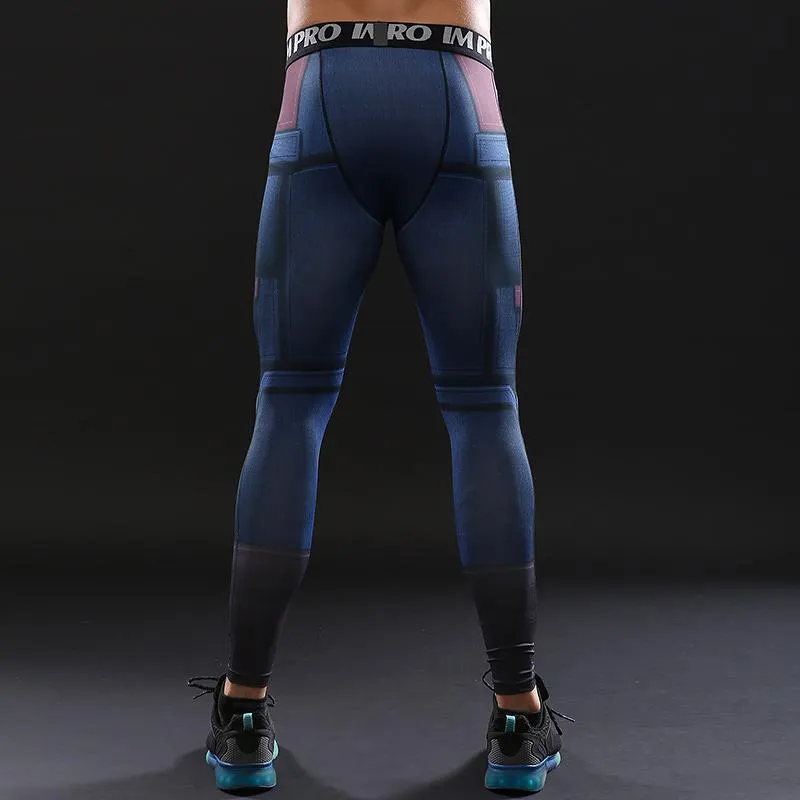 Avengers 3 CAPTAIN AMERICA Compression Leggings for Men