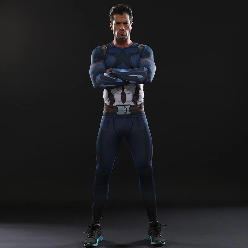 Avengers 3 CAPTAIN AMERICA Compression Leggings for Men