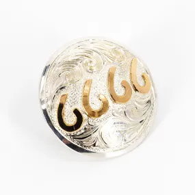 Baru's Silver 1.25" Round Scarf Slide w/ Goldfill Brand