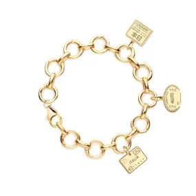 Bracelet Bundle: 3 Solid Gold Passport Stamp Charms