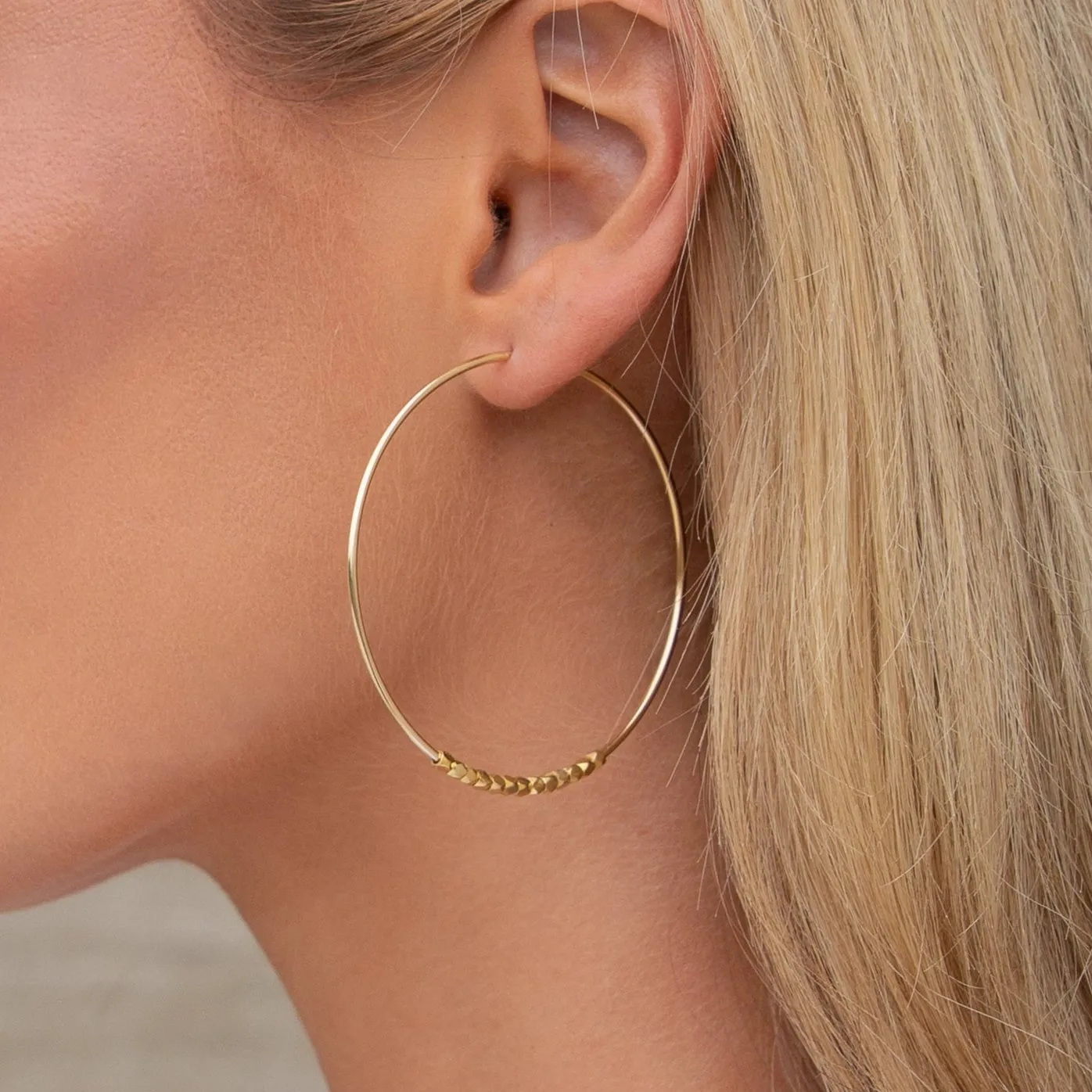 Celine Beaded Infinity Hoop Large