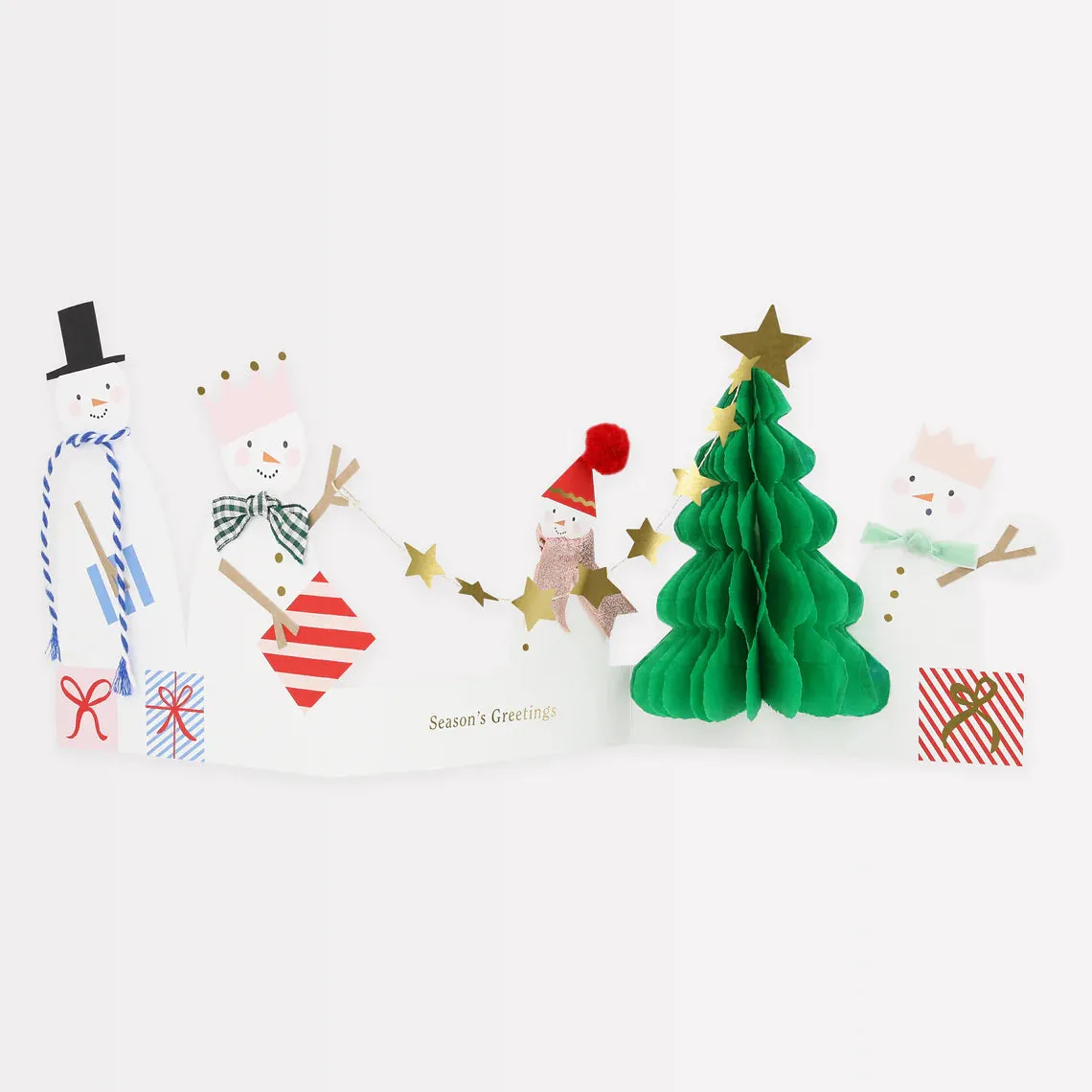 Christmas Card - Snowman Family Concertina