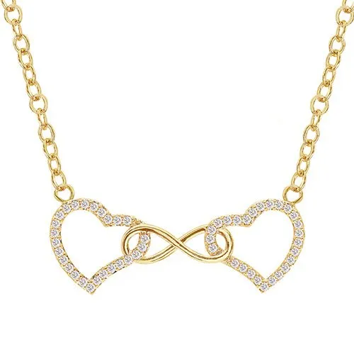 Cubic Zirconia Infinity Heart Pendant Necklace