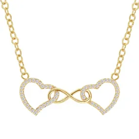 Cubic Zirconia Infinity Heart Pendant Necklace