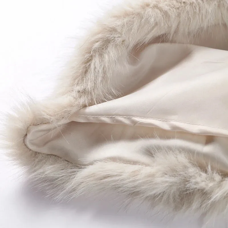 Elegant Faux fur Crop Top long sleeve fluffy faux fur top