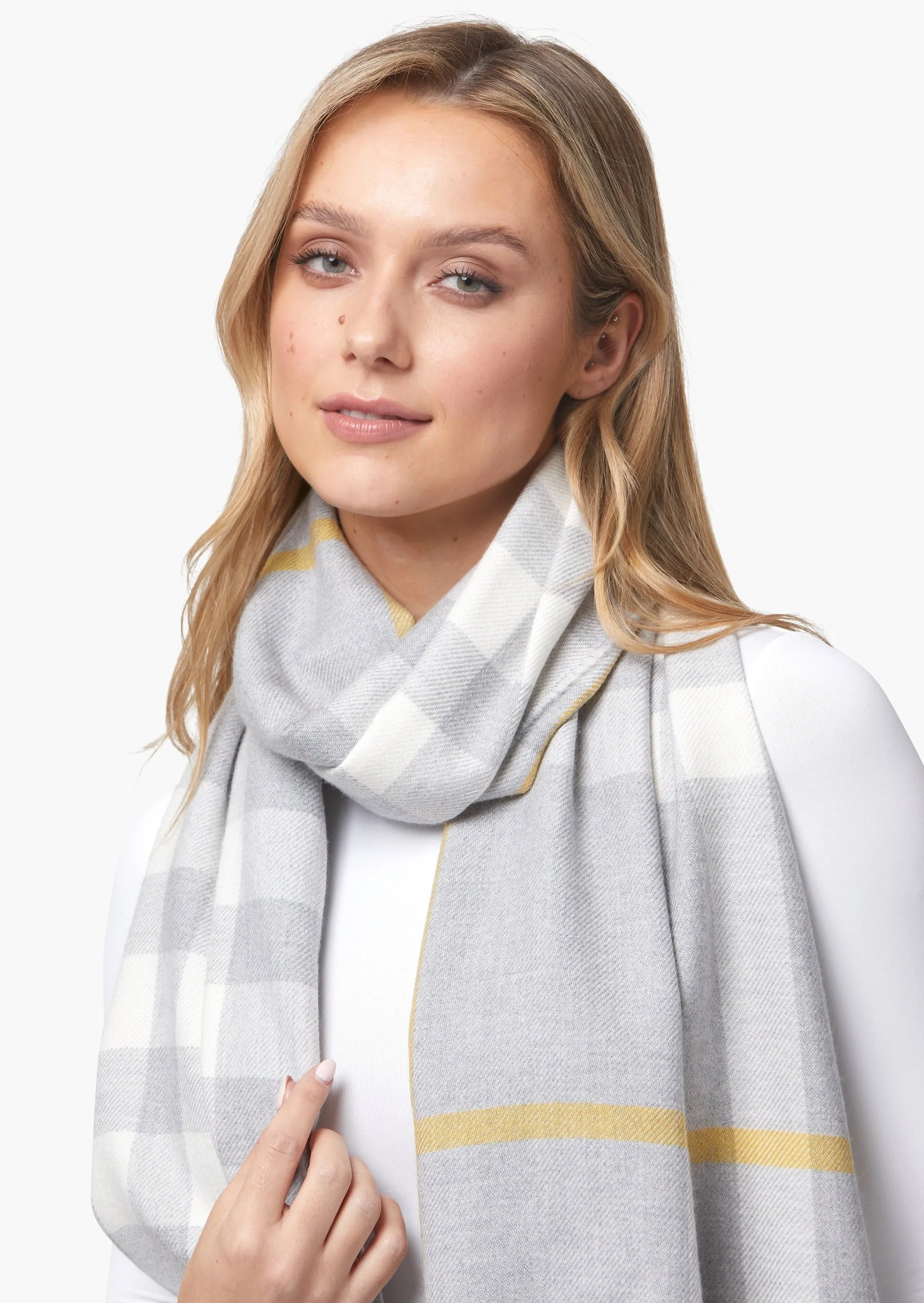 Foxford Giant Merino Scarf | Grey Gold