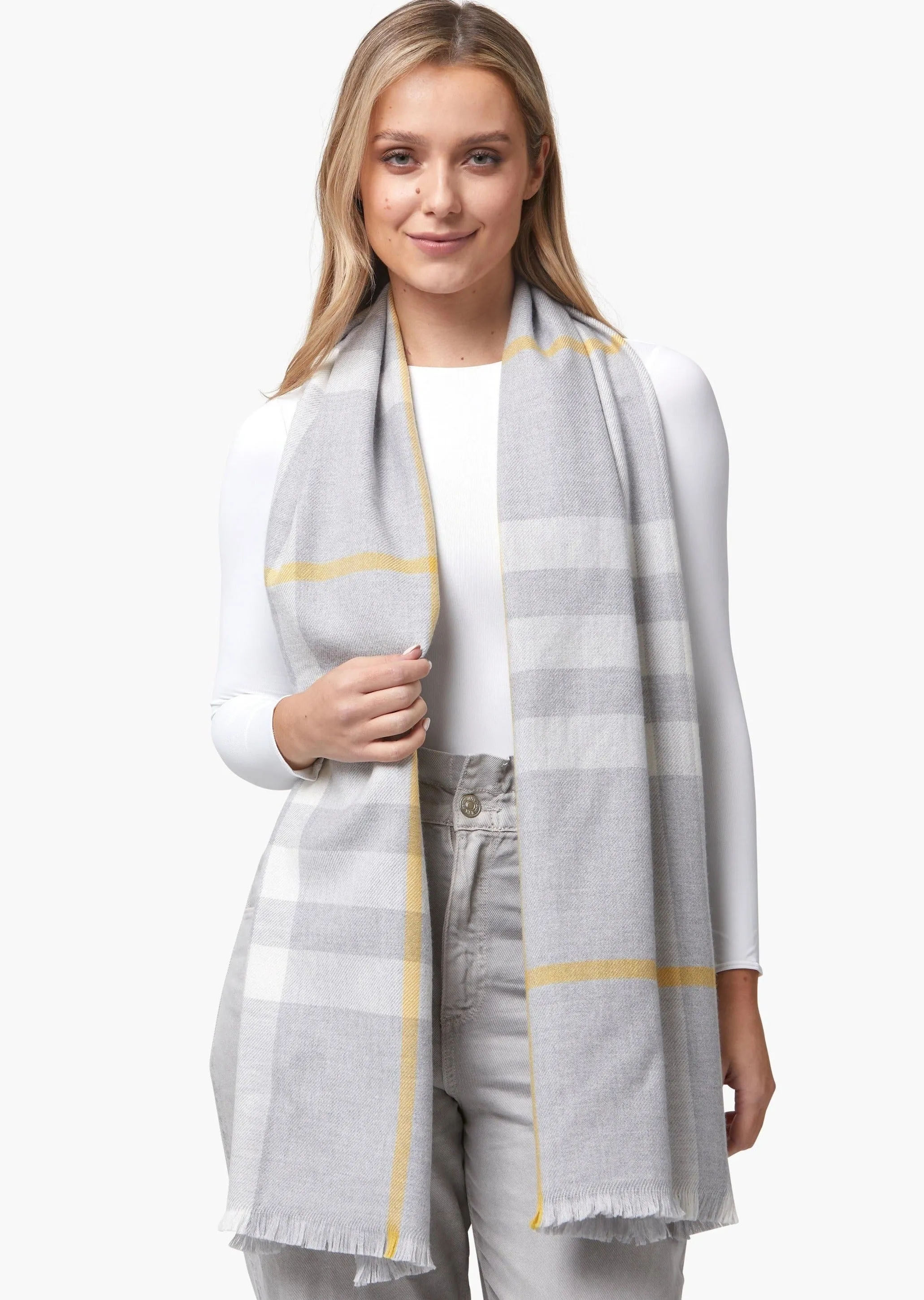 Foxford Giant Merino Scarf | Grey Gold