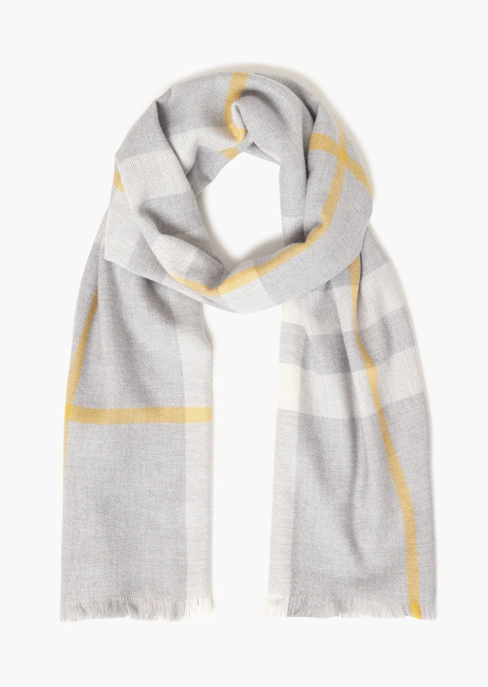 Foxford Giant Merino Scarf | Grey Gold