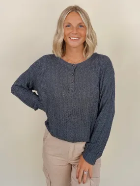 Heatherwood Buttons Knit Top
