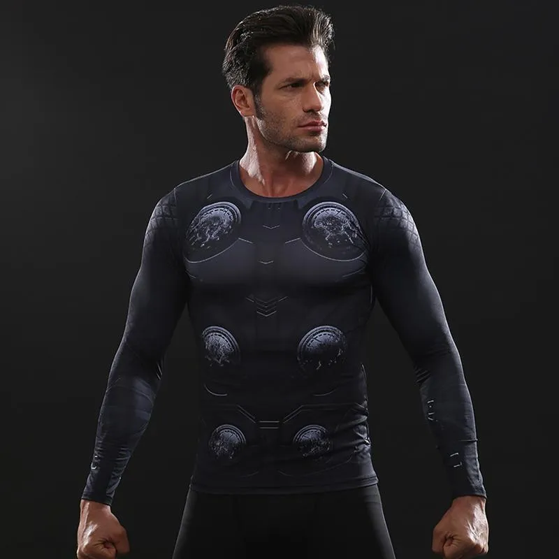 Infinity War THOR 3D Long Sleeve Compression Shirt for Men