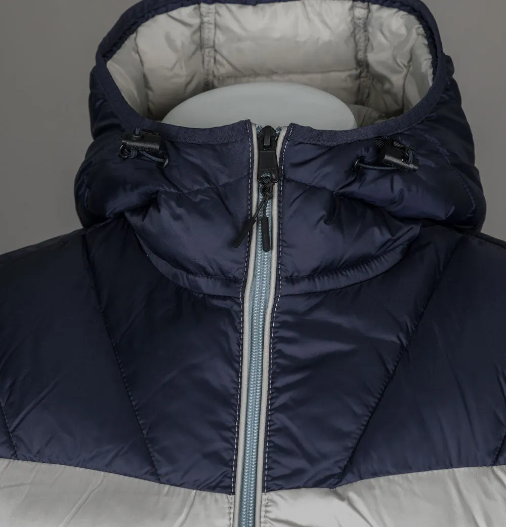 Napapijri Aerons Colour Block Hooded Quilted Jacket Grey Ghost