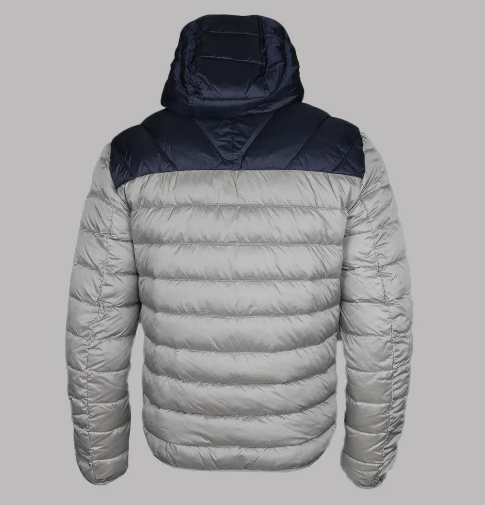 Napapijri Aerons Colour Block Hooded Quilted Jacket Grey Ghost
