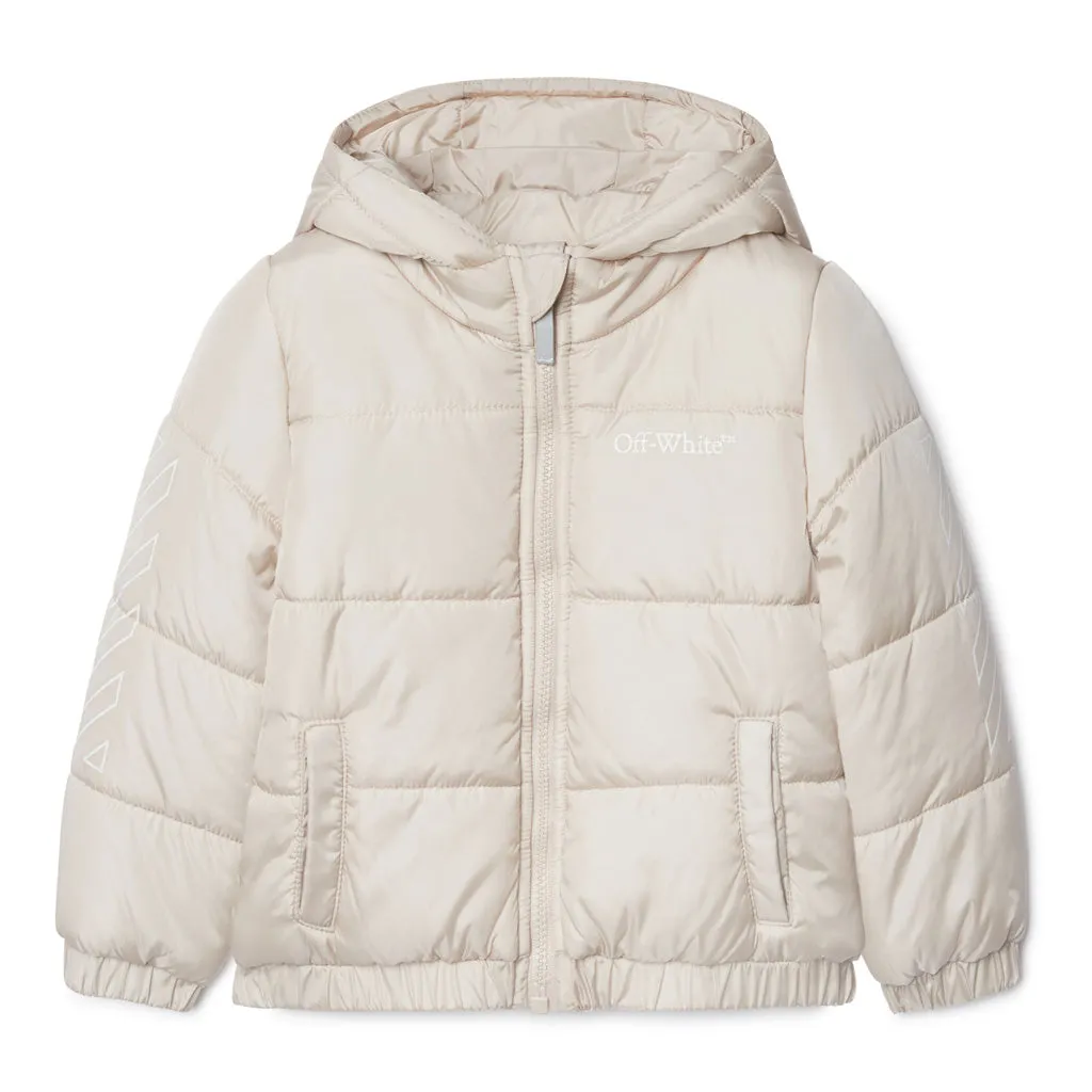 Off-White Kids Bookish Diag Short Puffer