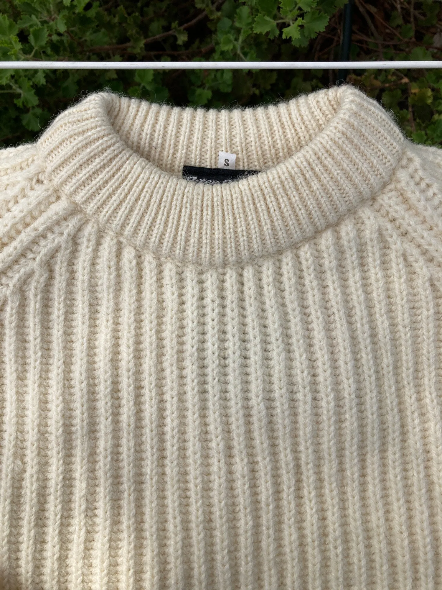 Peter Storm 1998 cream W1 proofed wool waterproof crew neck jumper - S