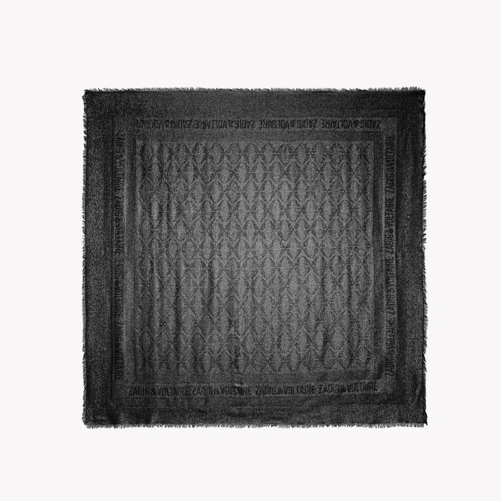 Zadig & Voltaire Glenn Rock Jacquard Lurex Scarf - Shiny SIlver