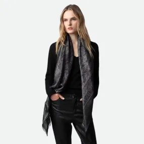 Zadig & Voltaire Glenn Rock Jacquard Lurex Scarf - Shiny SIlver
